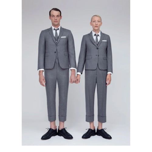 Thom Browne Fitted Gray Blazer