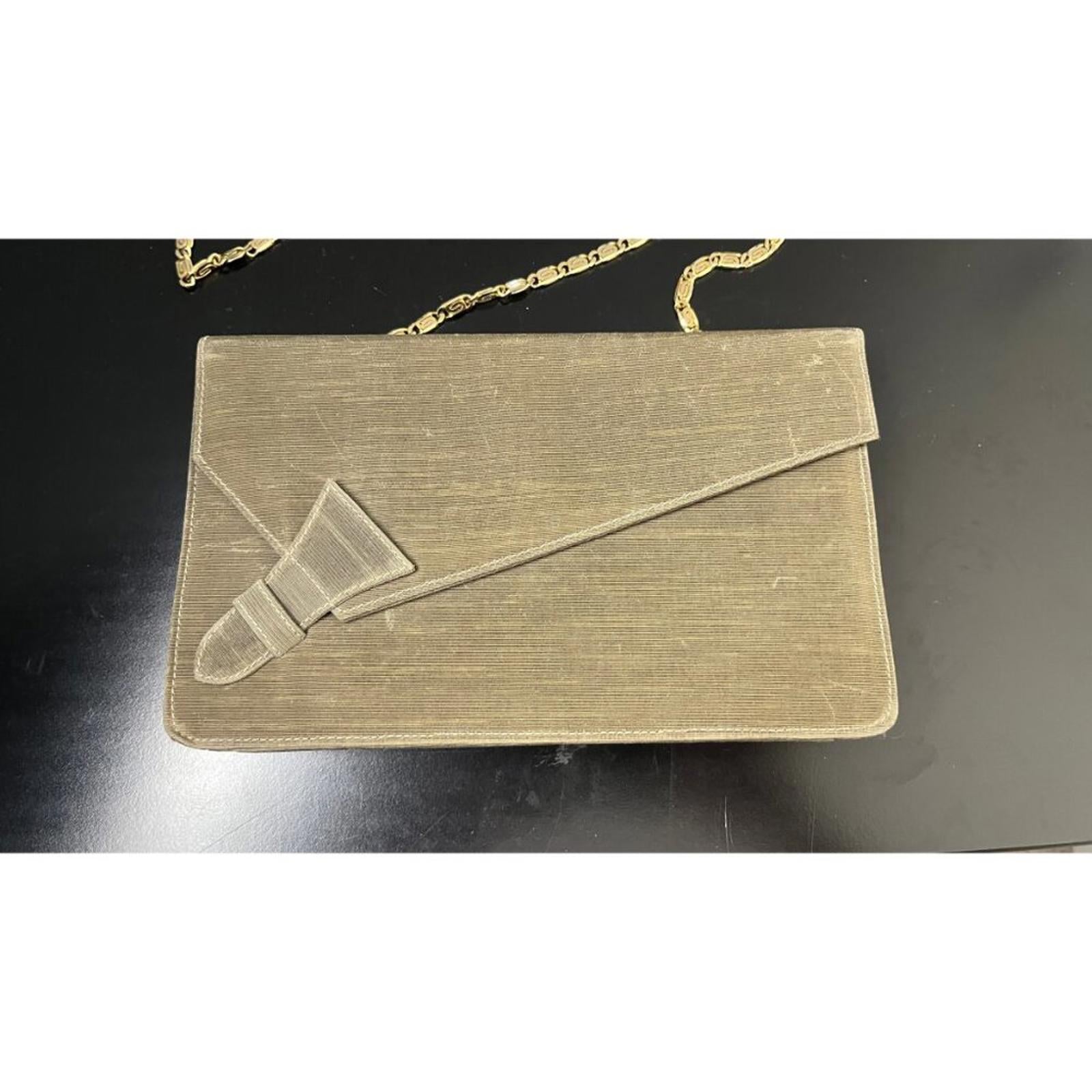 GIORGIO ARMANI OLIVE GOLD CHAIN EVENING ENVELOPE BAG