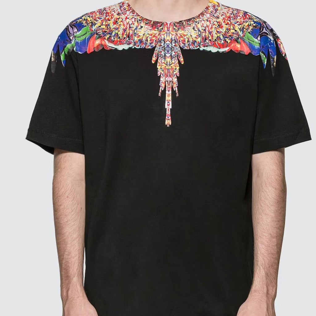 MARCELO BURLON WINGS BLACK T-SHIRT L