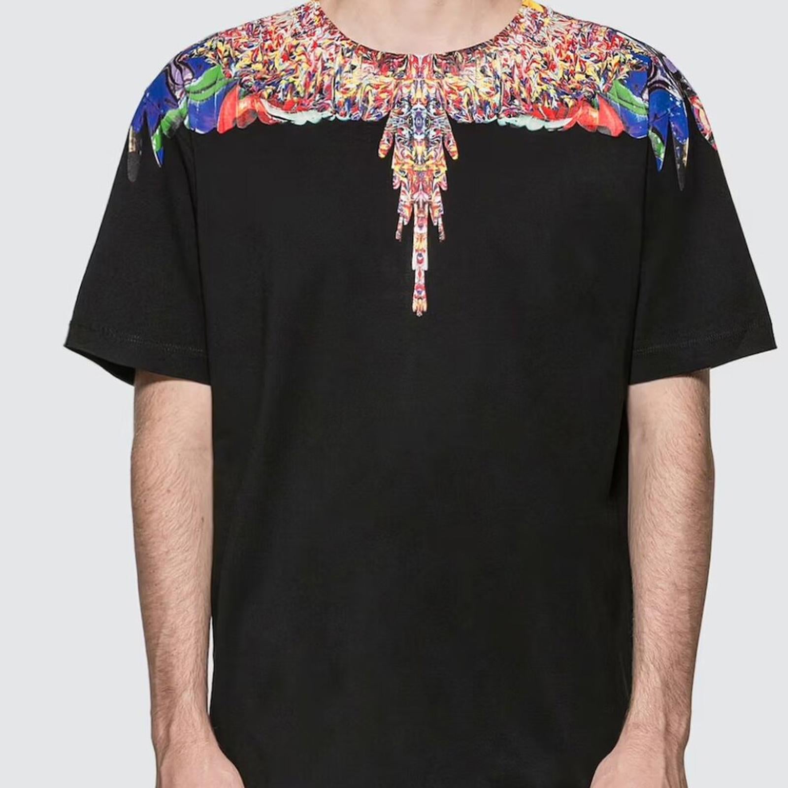 MARCELO BURLON WINGS BLACK T-SHIRT L