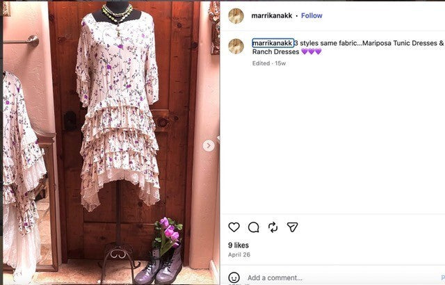 Marrika Nakk Floral Lace Dress Tiered  Boho Wedding Mariposa Dress 0/S