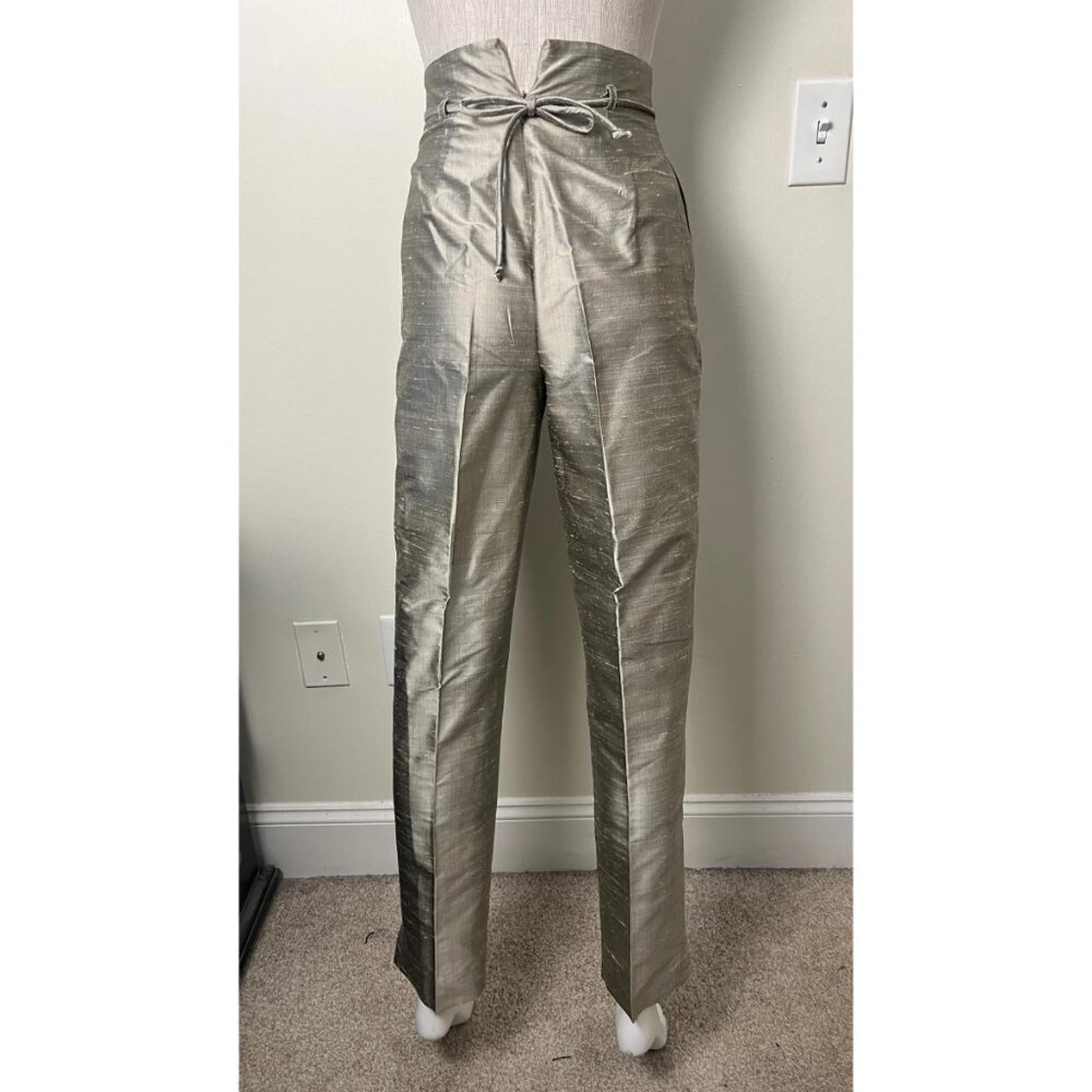 J PETERMAN COMPANY Metallic Silk Pant Set