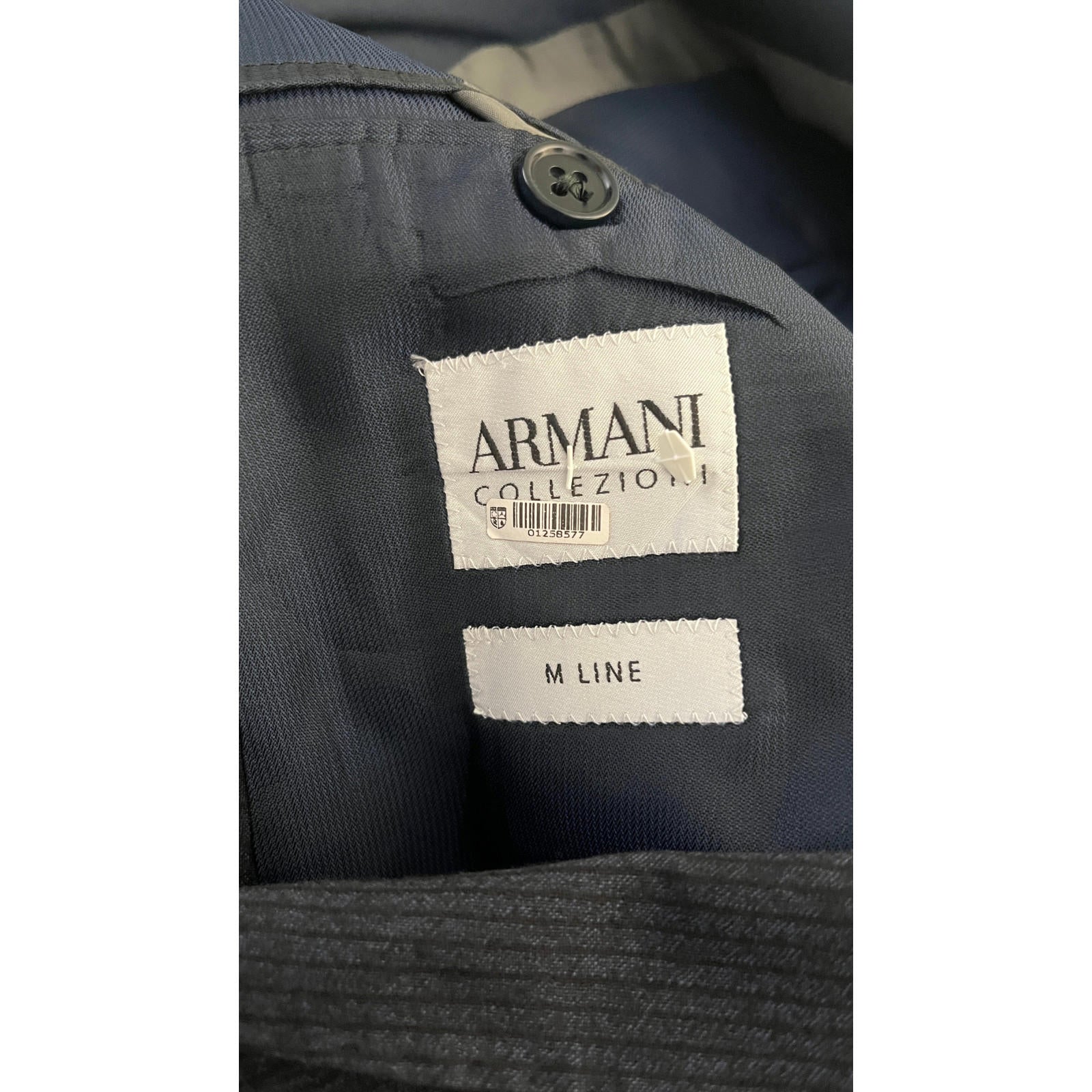 Armani  Collezioni Navy Blue Micro striped  2 Piece Suit Jacket Pants Set