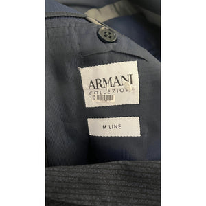 Armani  Collezioni Navy Blue Micro striped  2 Piece Suit Jacket Pants Set