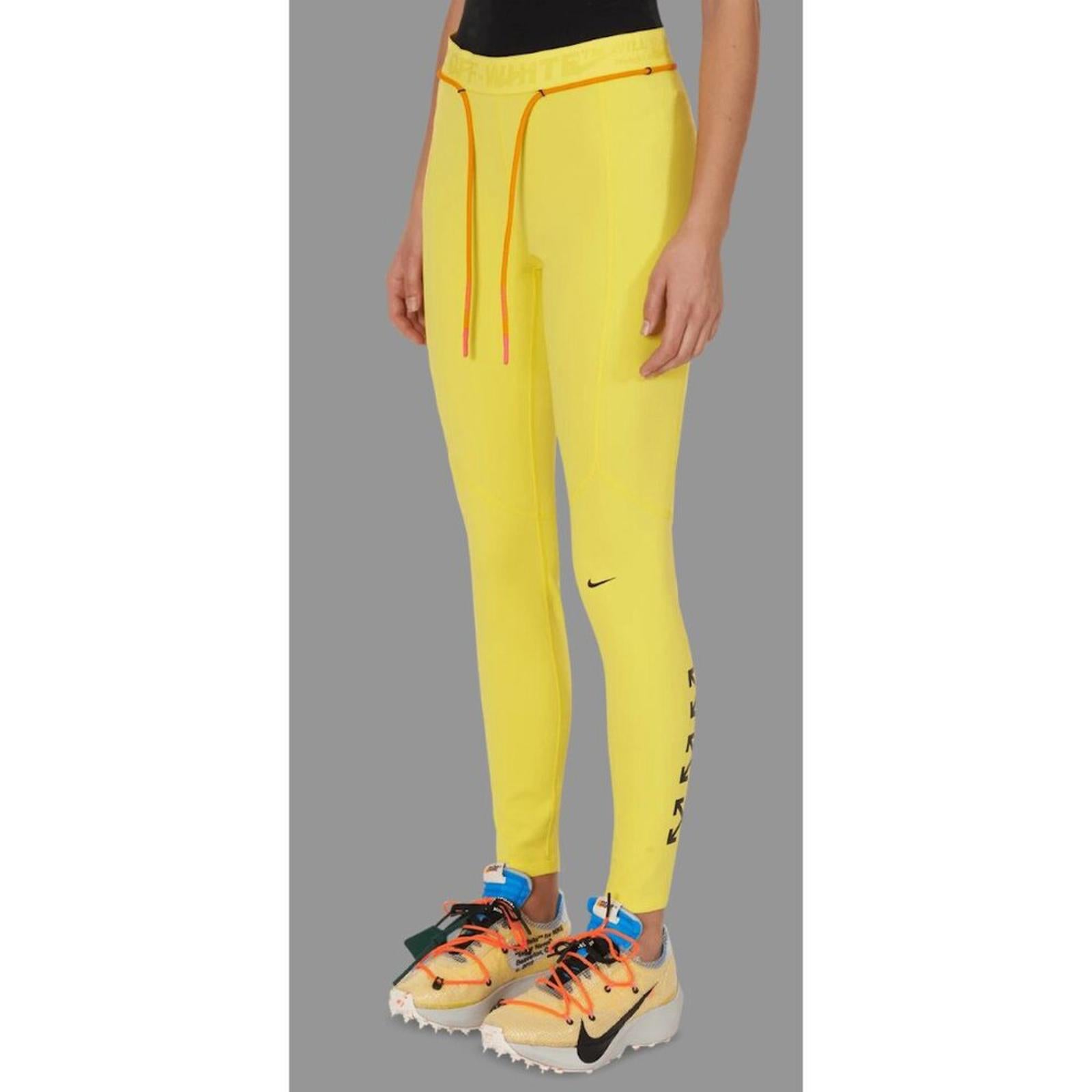 OFF WHITE X NIKE Yellow Sports Leggings
