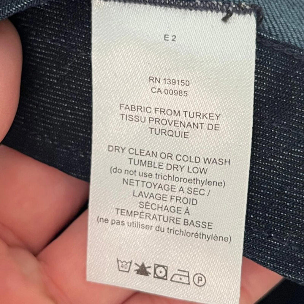 THE ROW STRATTON STRETCH DENIM CROPPED HIGH RISE LEGGINGS L