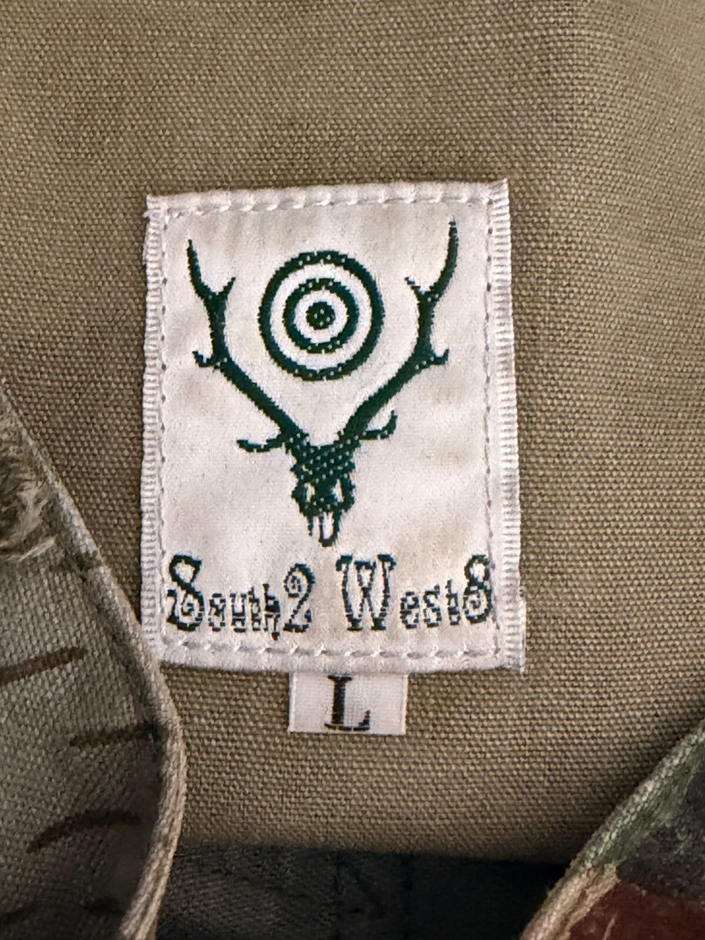 SOUTH2 WEST8 NEEDLES CRAZY CAMO FATIGUE ARMY STRAIGHT LEG PANTS NEPENTHES