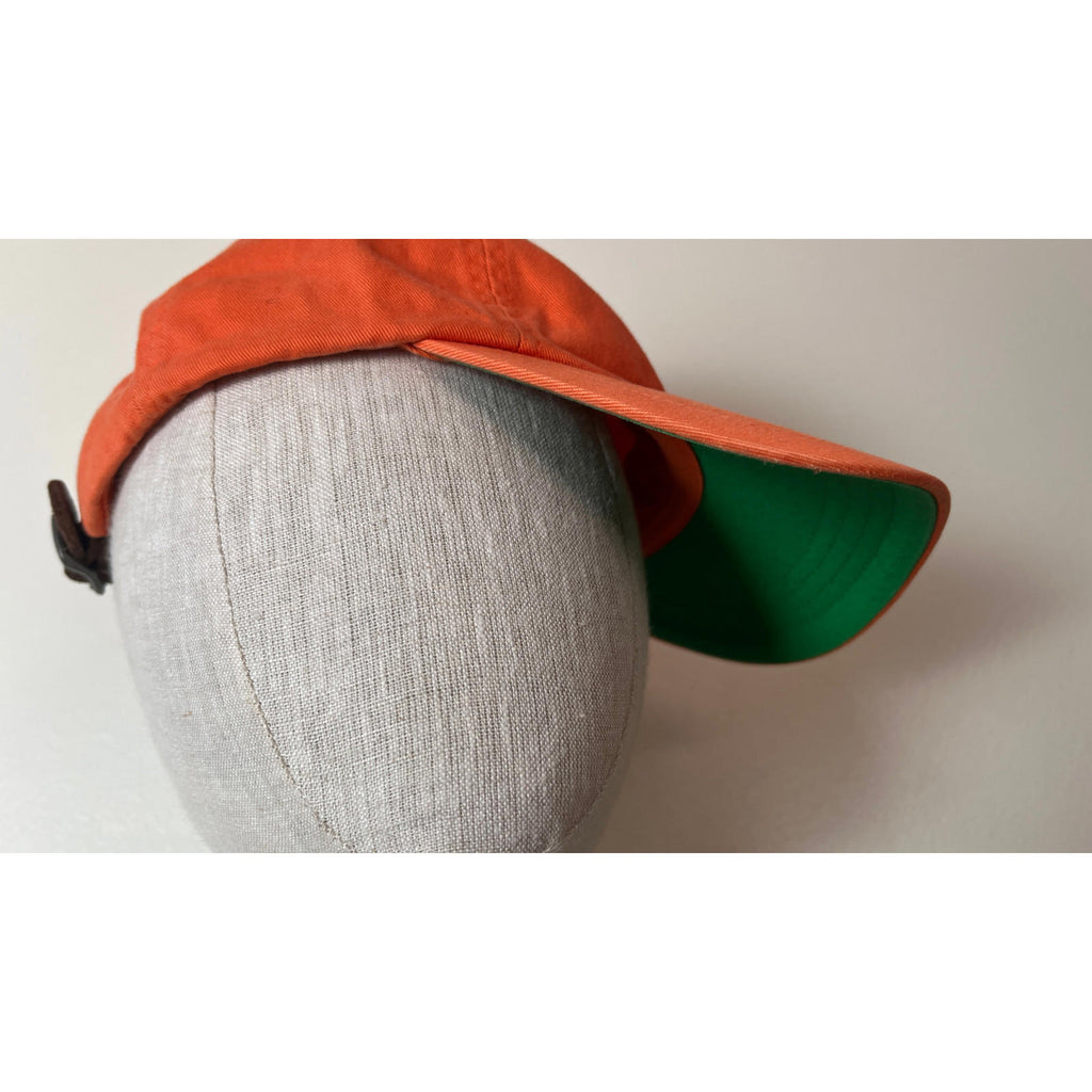 VINTAGE Polo Ralph Lauren orange Hat 90s Equestrian ApparelVINTAGE