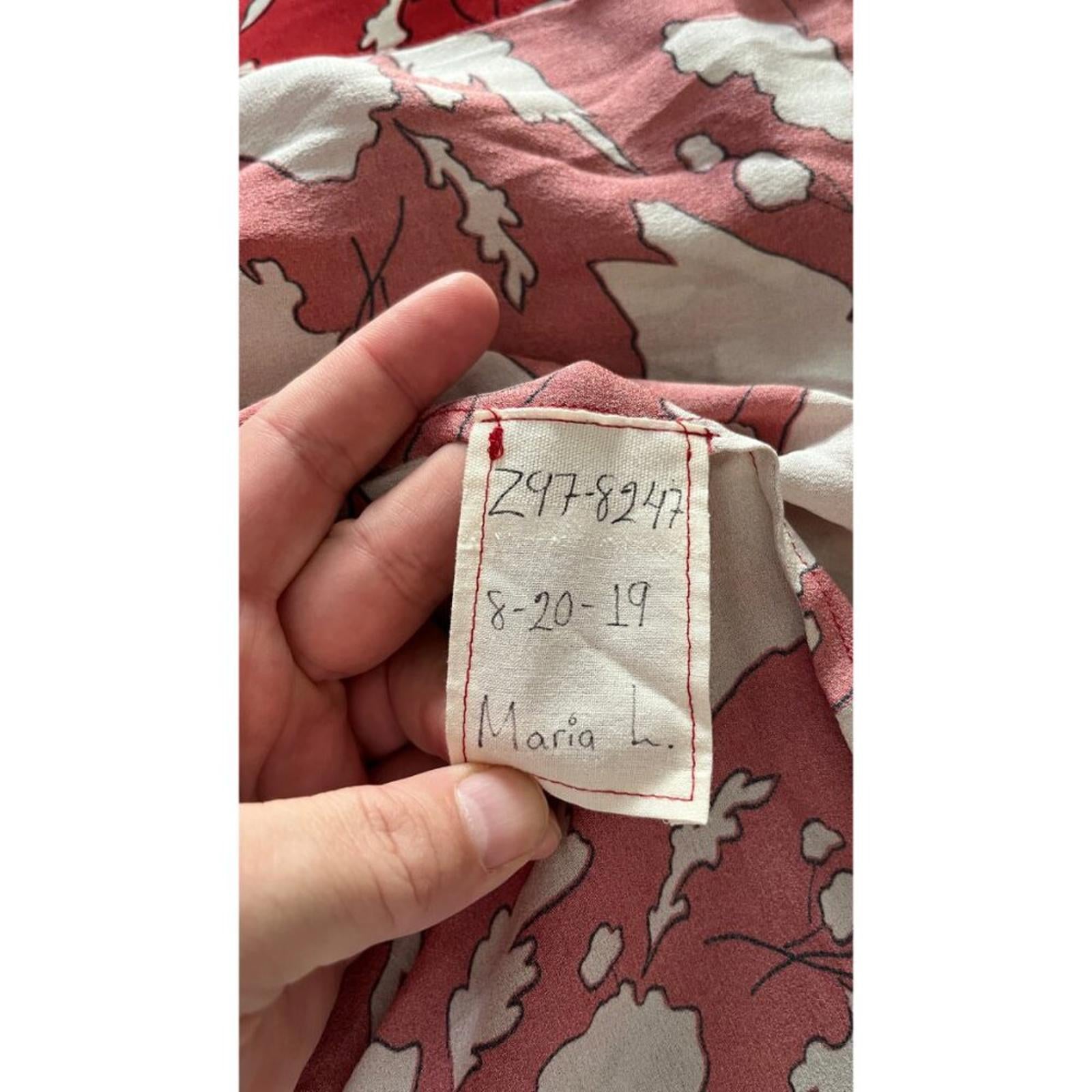 RAQUEL ALLEGRA RED LEAF PRINT DRESS S