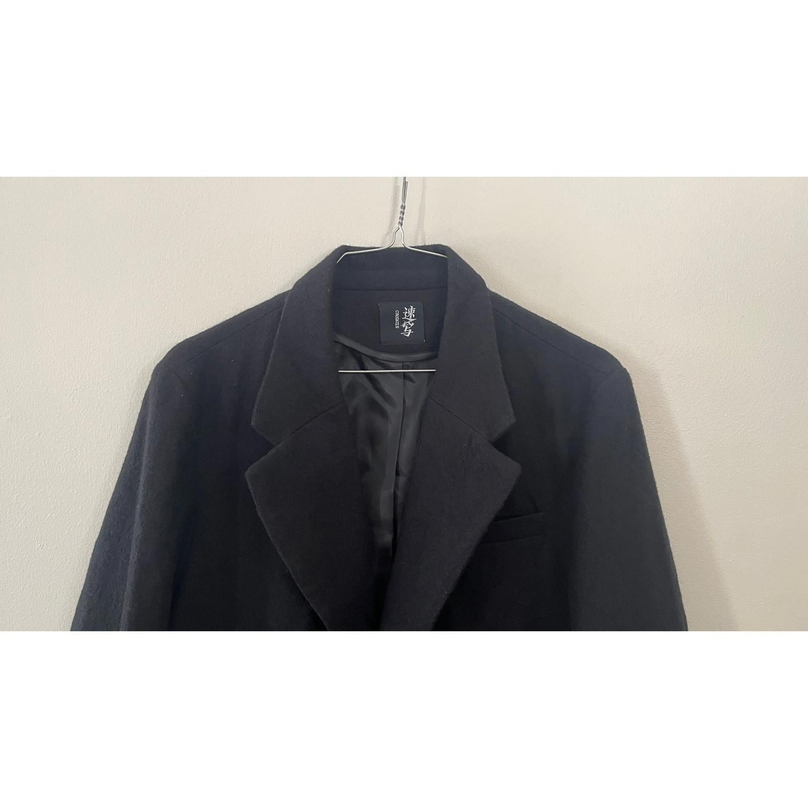 CROQUIS Black Boiled Wool Blazer