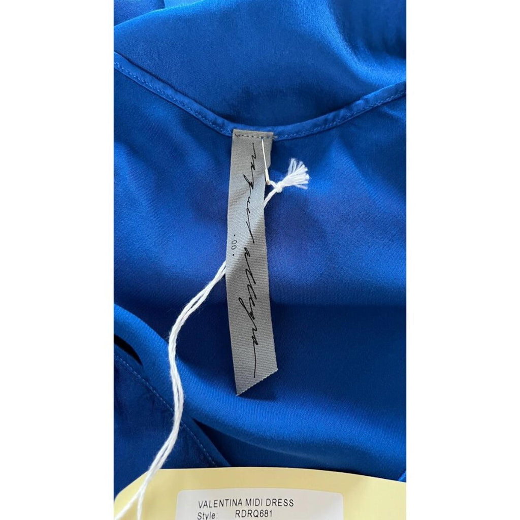 RAQUEL ALLEGRA VALENTINA LAPIS BLUE SLIP EVENING GOWN DRESS S