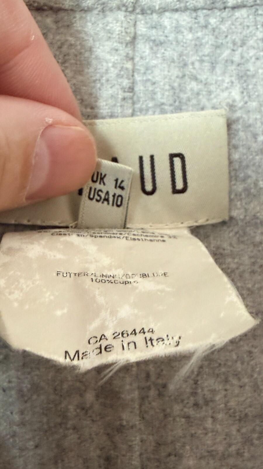 FERAUD CASHMERE BLEND TRENCH HEATHER GRAY COAT 10