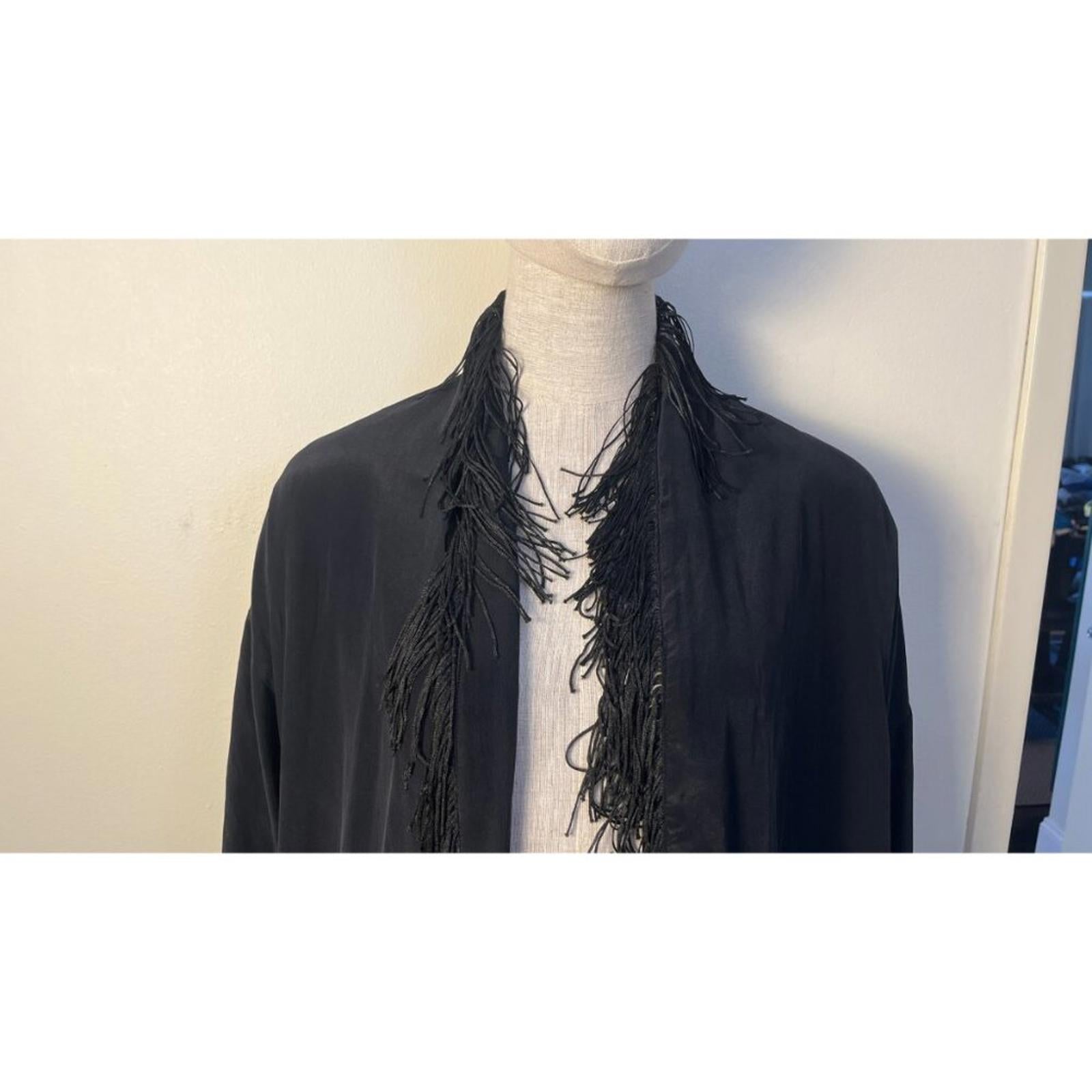 WINTER KATE Black Vintage Silk Kimono Jacket