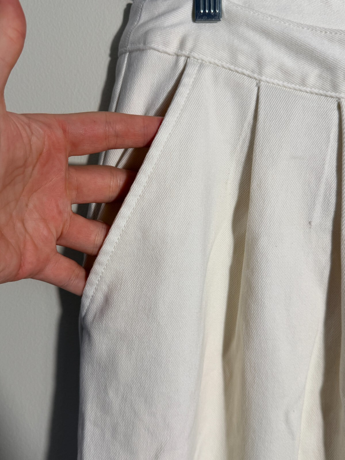 ENZA COSTA WIDE LEG SAILOR PLEATS COTTON TWILL DENIM PANTS 6
