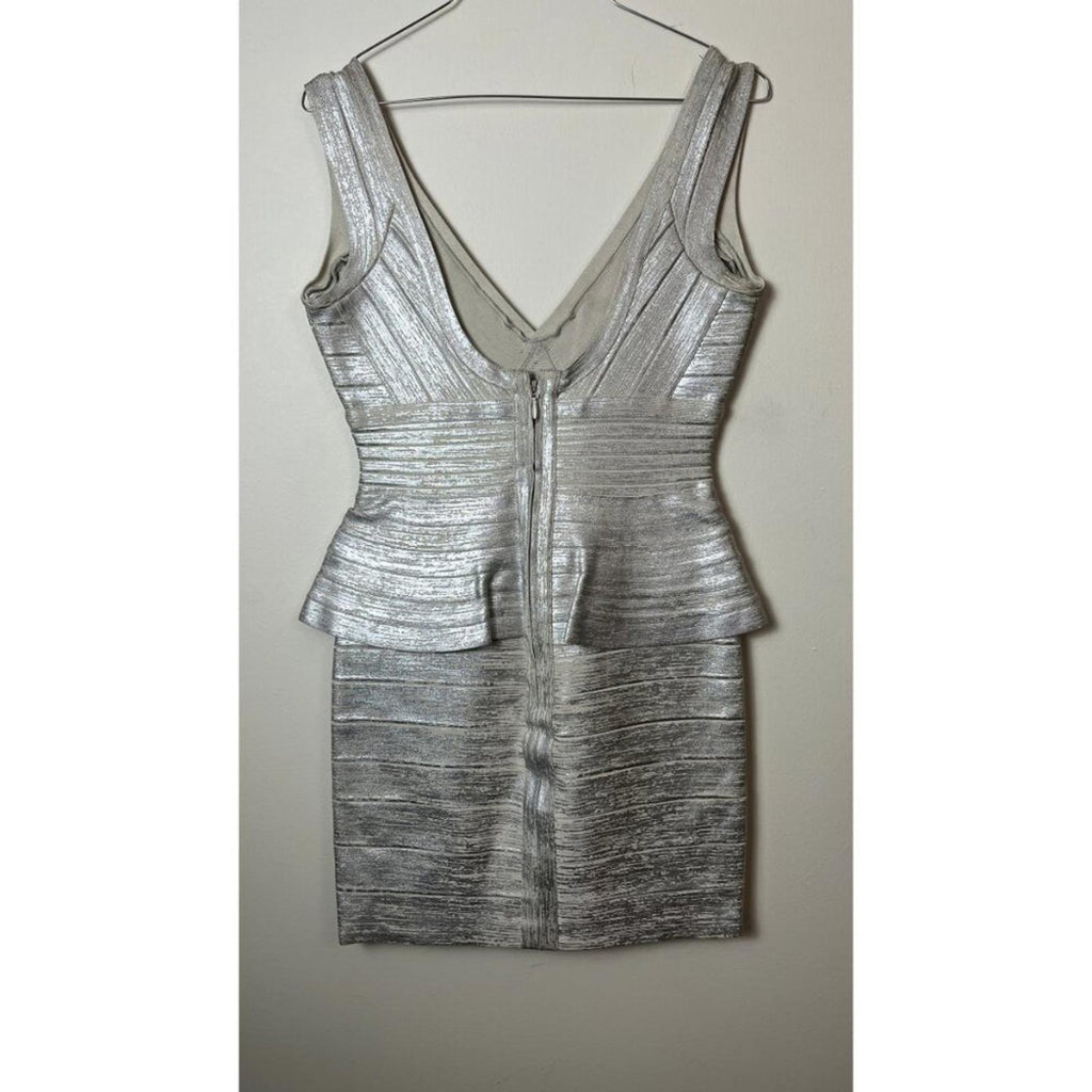 HERVE LEGER Metallic Bandage Dress