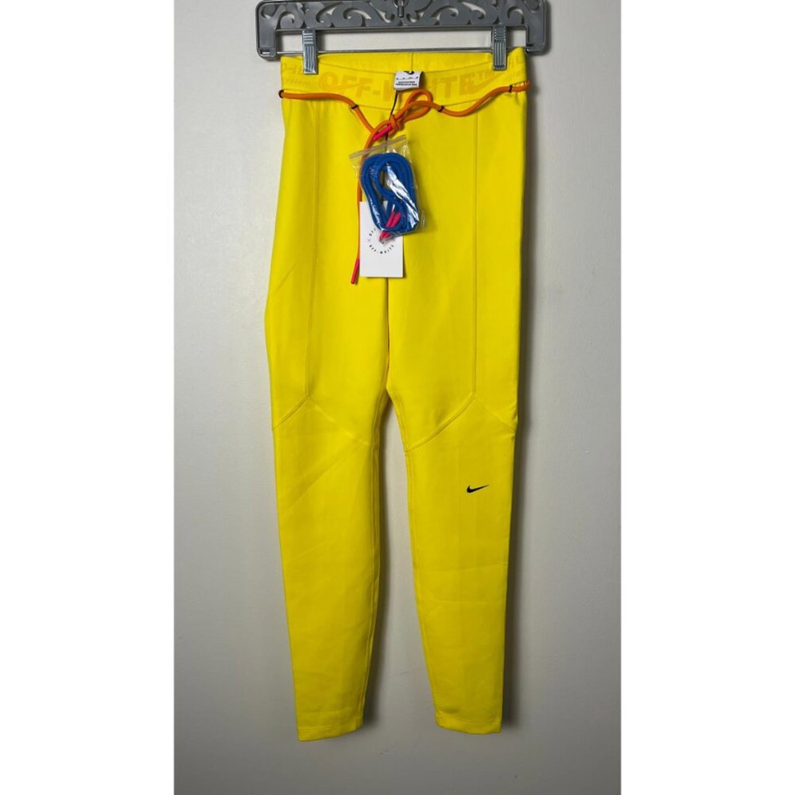 OFF WHITE X NIKE Yellow Sports Leggings