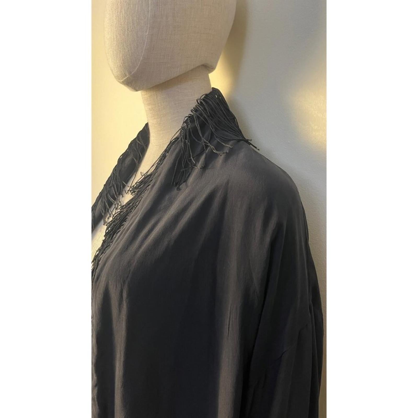 WINTER KATE Black Vintage Silk Kimono Jacket