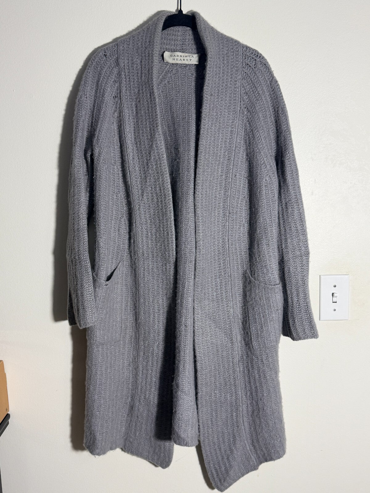 GABRIELA HEARST GUNNERSBURY CASHMERE MIDI CARDIGAN SWEATER S