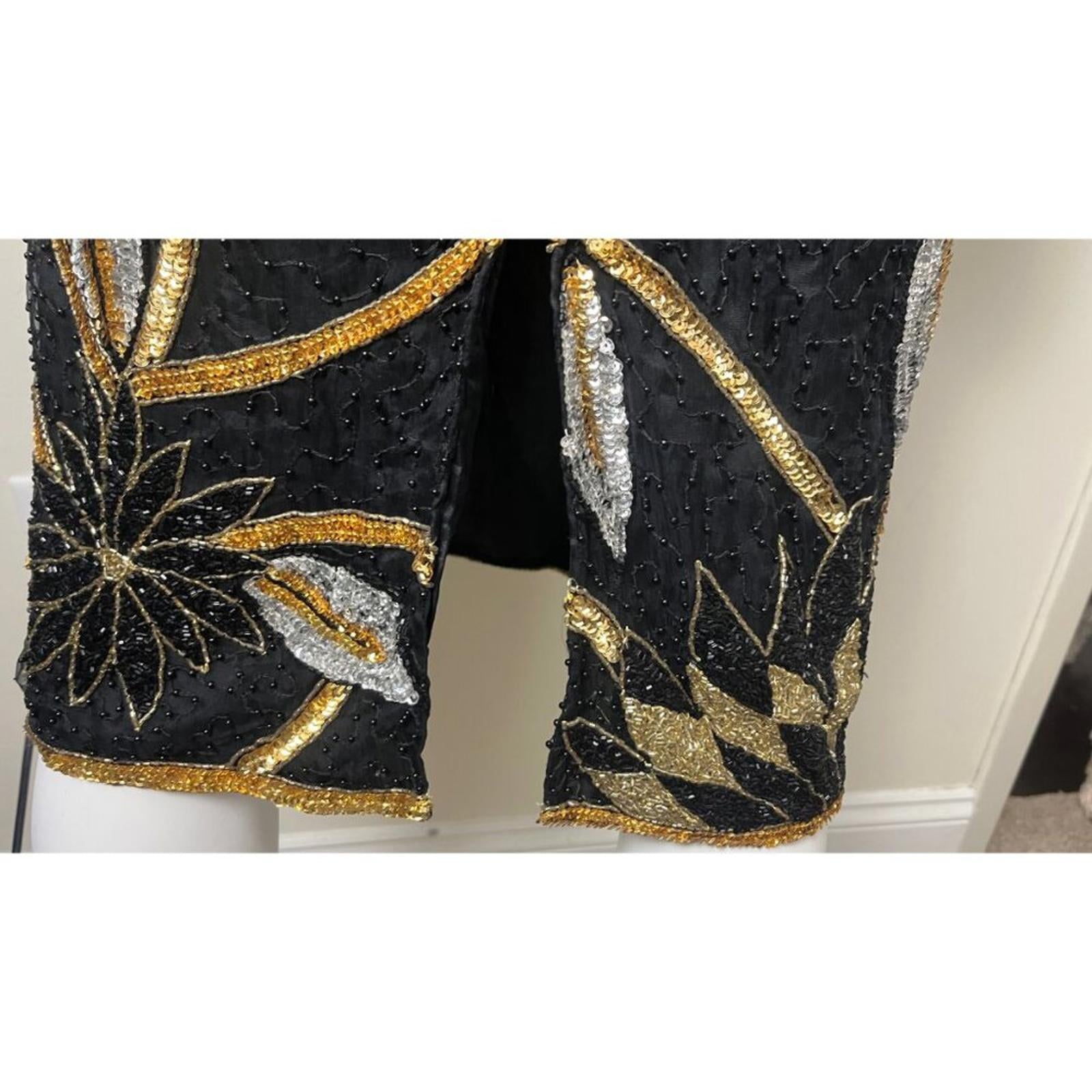 VINTAGE MANNEQUIN BEADED SEQUIN 80'S GLAM DRESS MVINTAGE