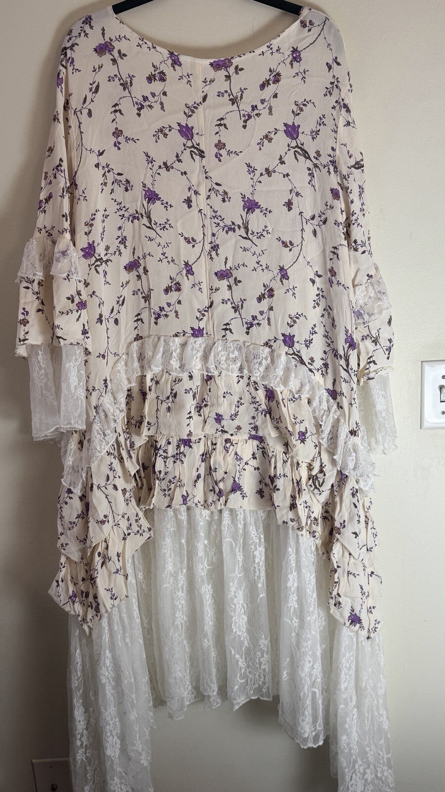 Marrika Nakk Floral Lace Dress Tiered  Boho Wedding Mariposa Dress 0/S