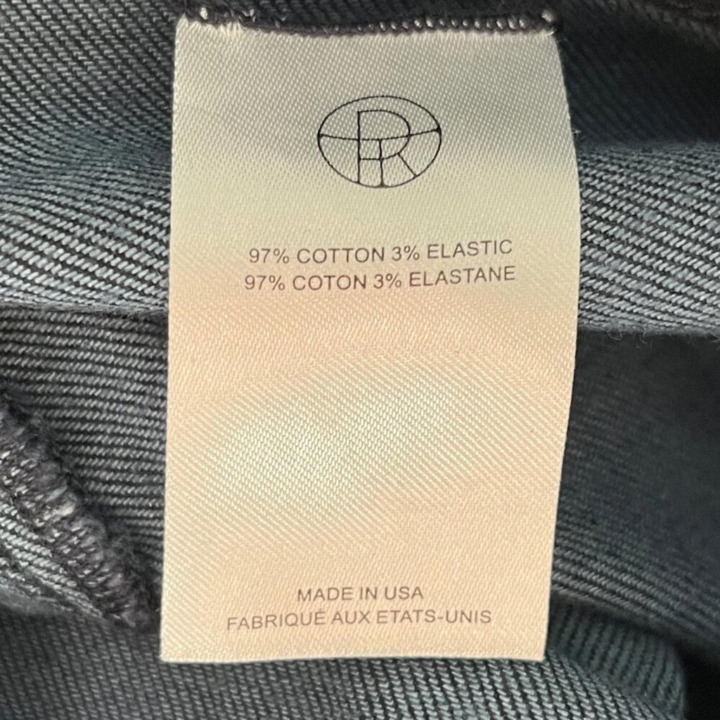 THE ROW STRATTON STRETCH DENIM CROPPED HIGH RISE LEGGINGS L