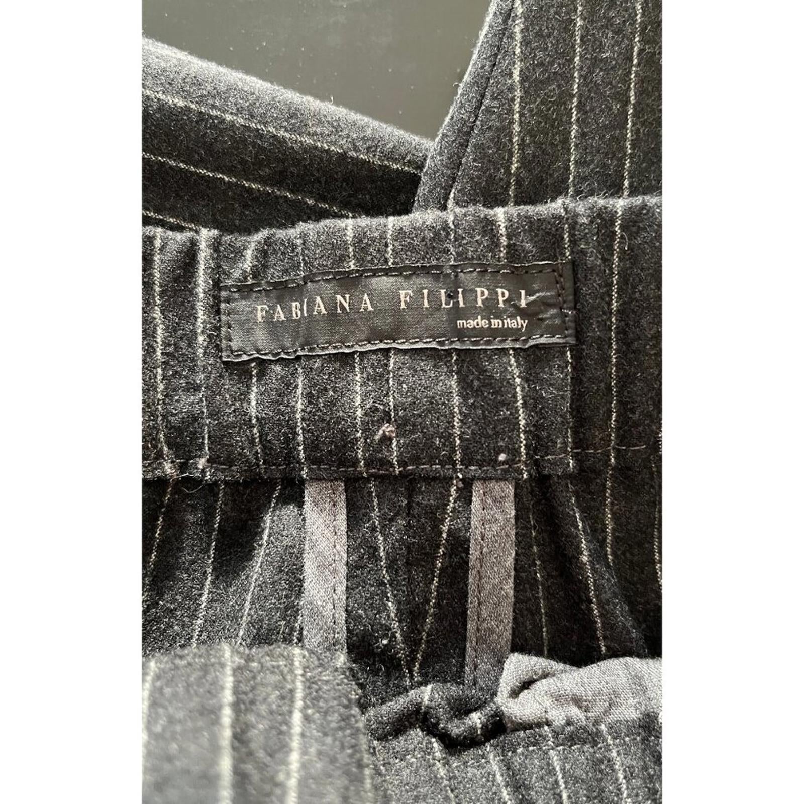 FABIANA FILIPPI CROPPED PINSTRIPE ELASTIC WAIST PANTS XXS