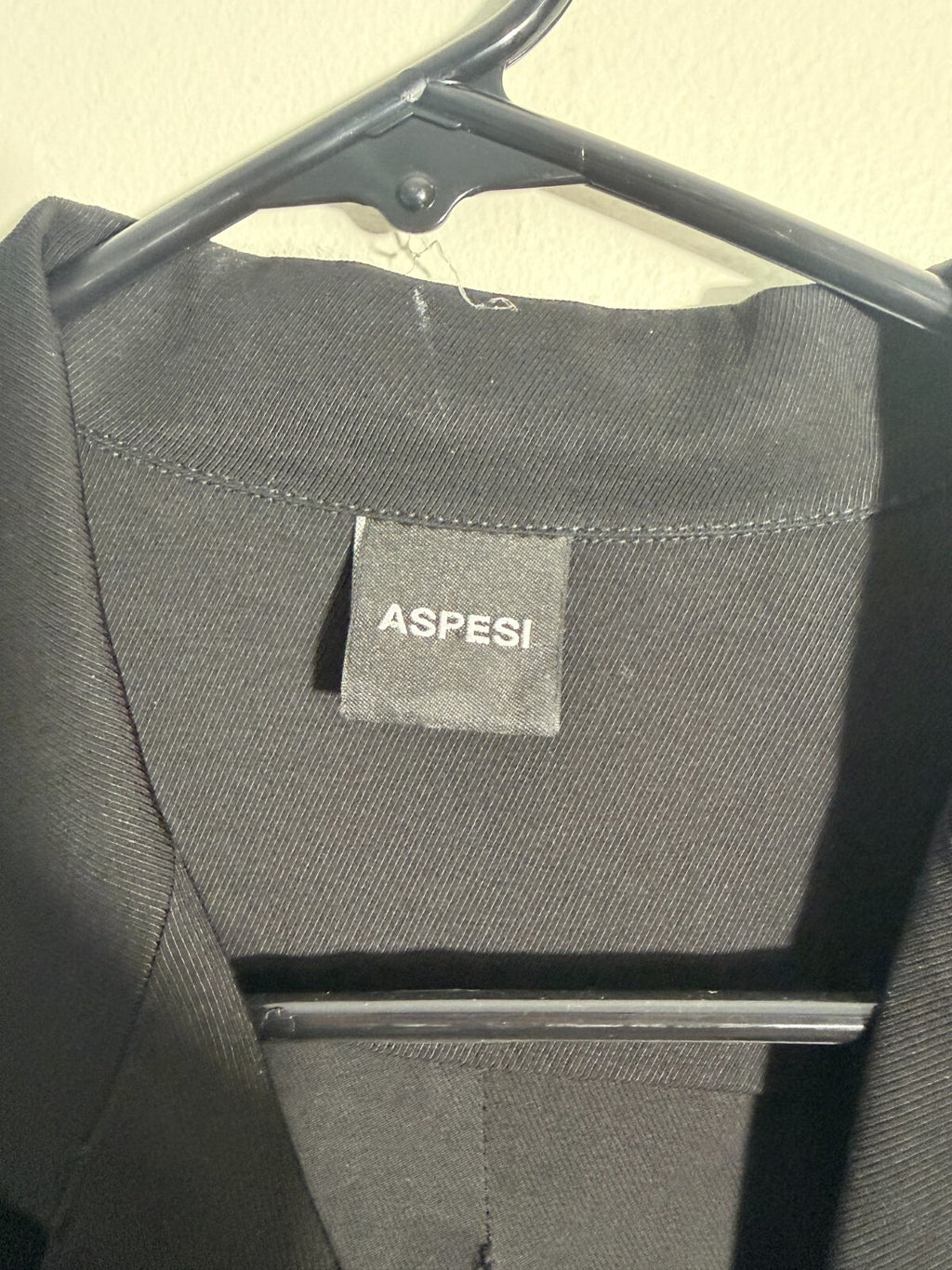 ASPESI BLACK EPAULETTE BOX CUT DOUBLE BREAST TRENCH COAT 38