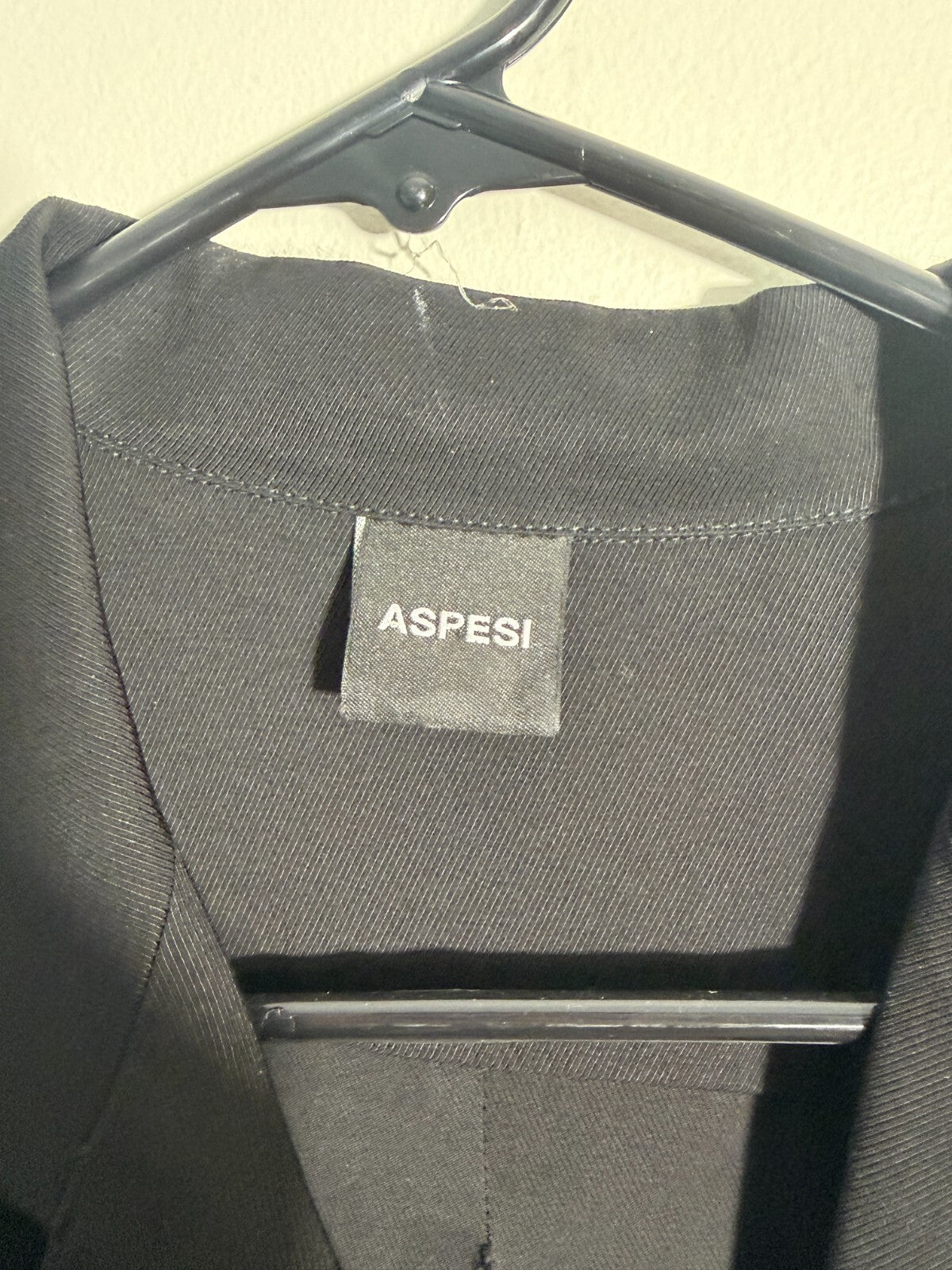 ASPESI BLACK EPAULETTE BOX CUT DOUBLE BREAST TRENCH COAT 38