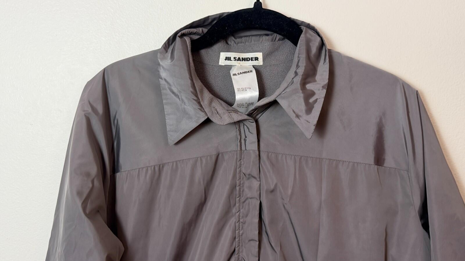 VINTAGE JIL SANDER METALLIC GRAY ZIP  SPORT JACKET 40