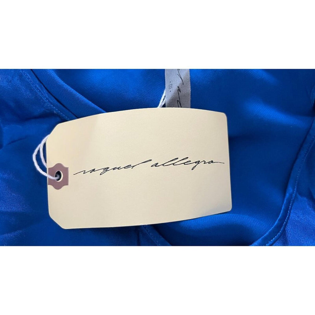 RAQUEL ALLEGRA VALENTINA LAPIS BLUE SLIP EVENING GOWN DRESS S
