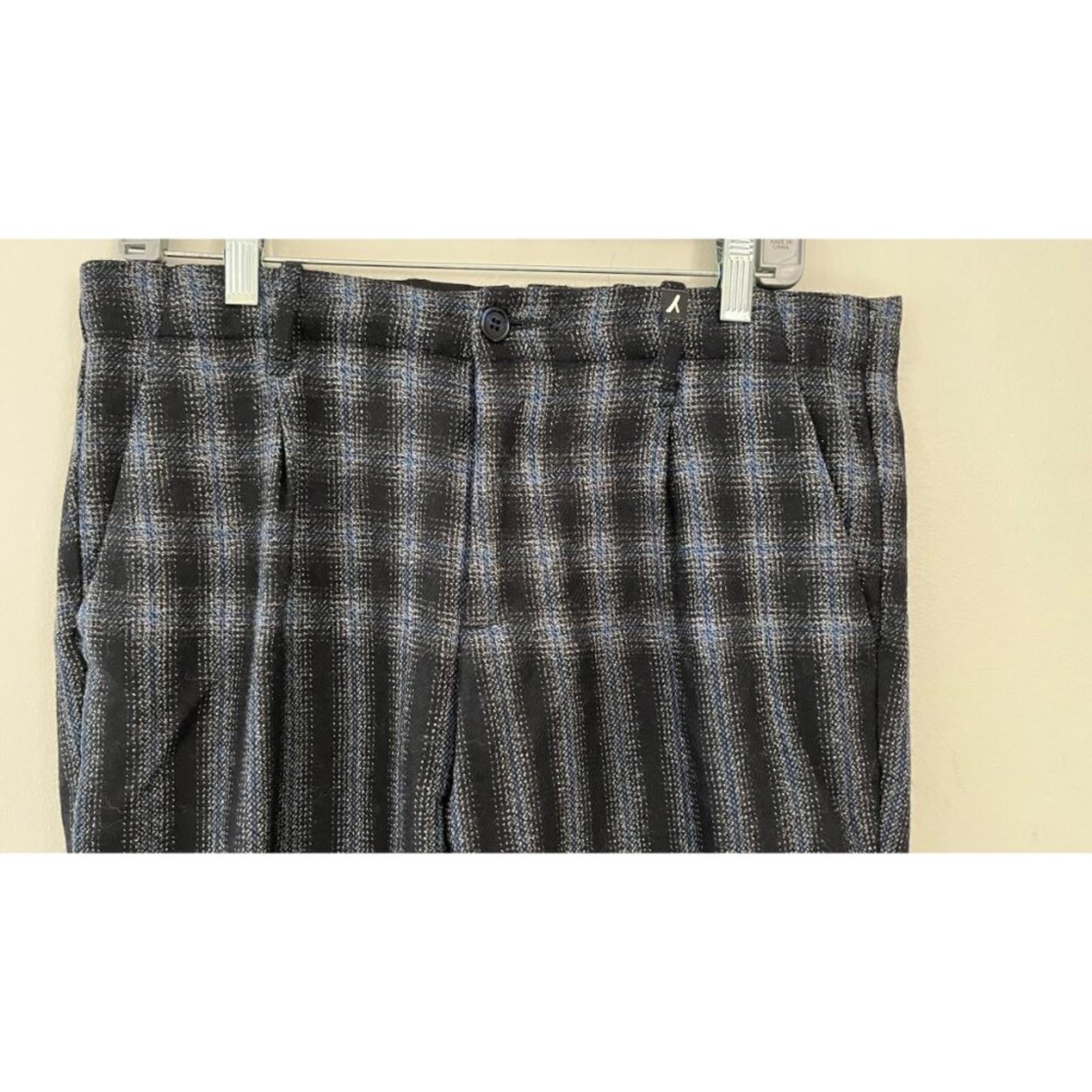 MYTHS PLAID DEGRADE WOOL DRESS PANTS 31
