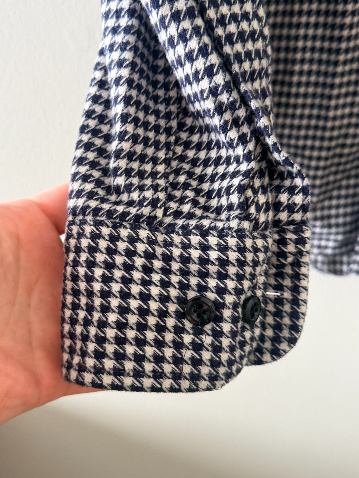 Noah NYC Houndstooth Flannel Button Down Shirt Mens xs