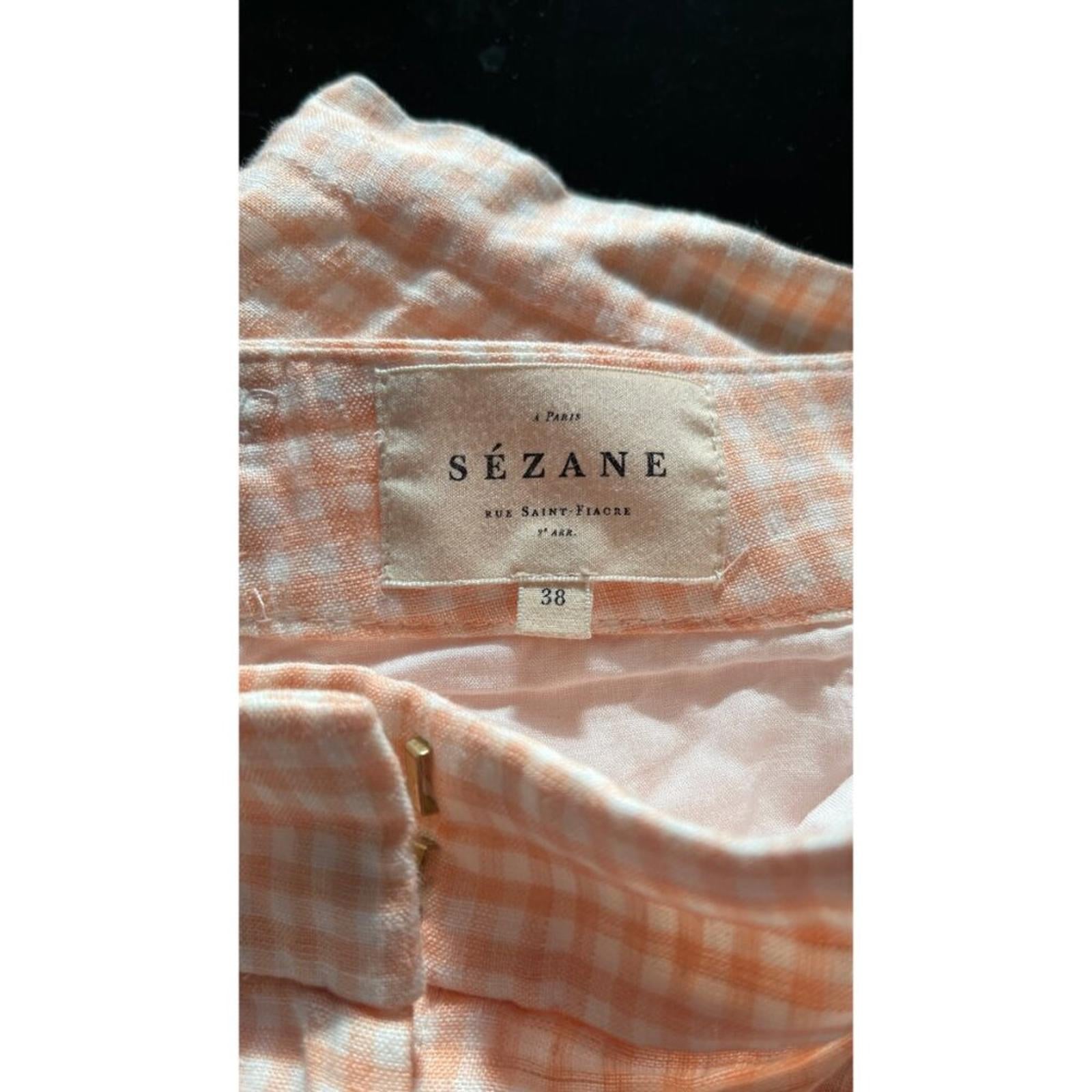 SEZANE GINGHAM SHORTS 38 M
