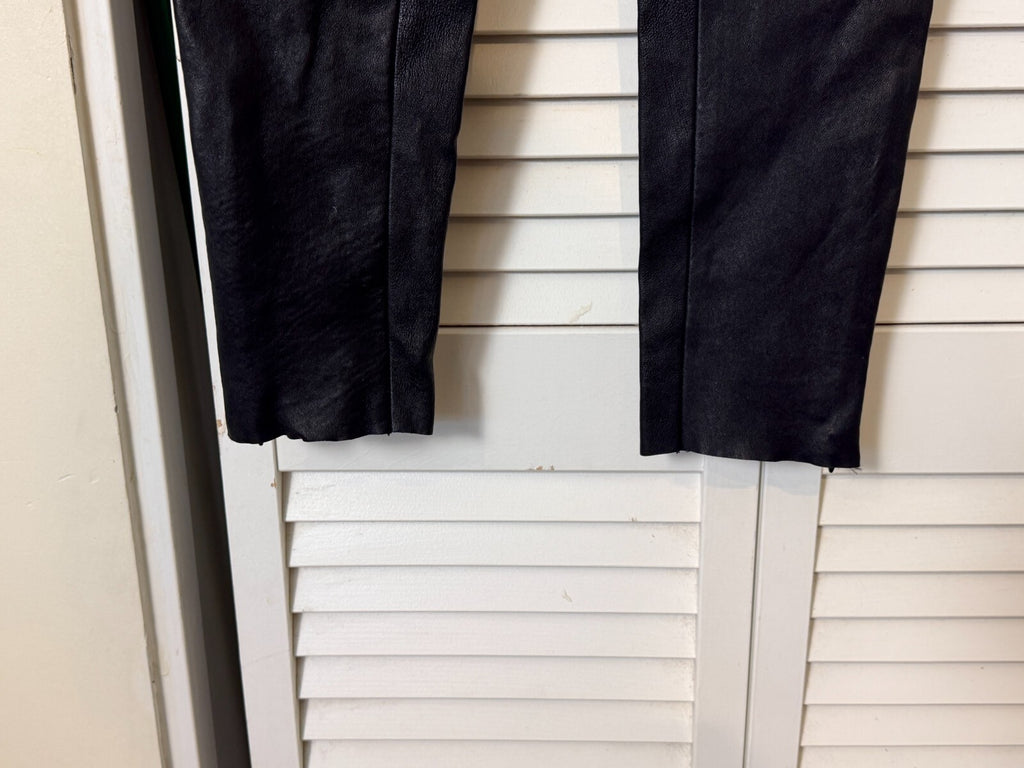 MACKAGE NAVI-Z LAMBSKIN LEATHER PLONGE SUPER SKINNY PANTS 6