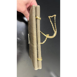 GIORGIO ARMANI OLIVE GOLD CHAIN EVENING ENVELOPE BAG