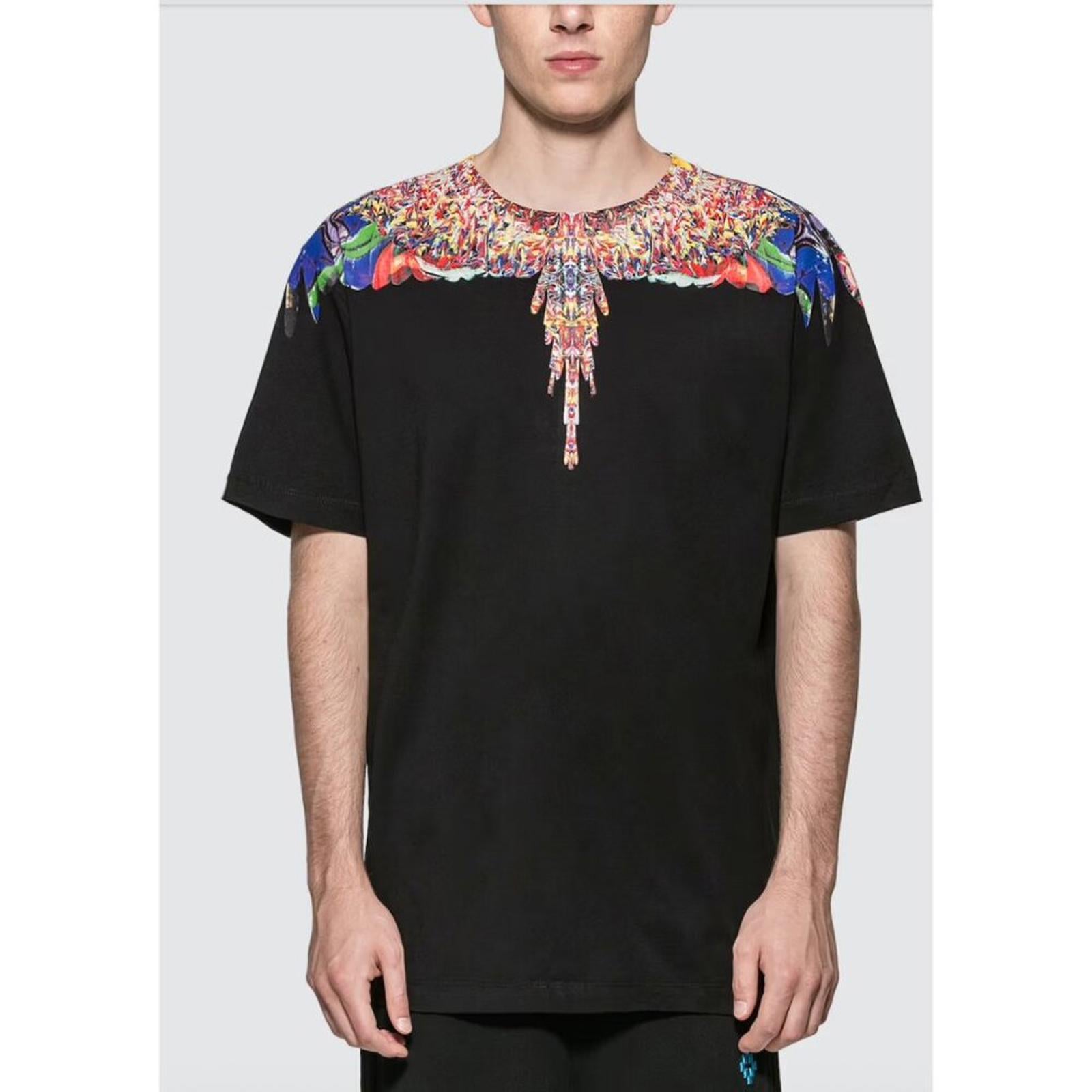 MARCELO BURLON WINGS BLACK T-SHIRT L