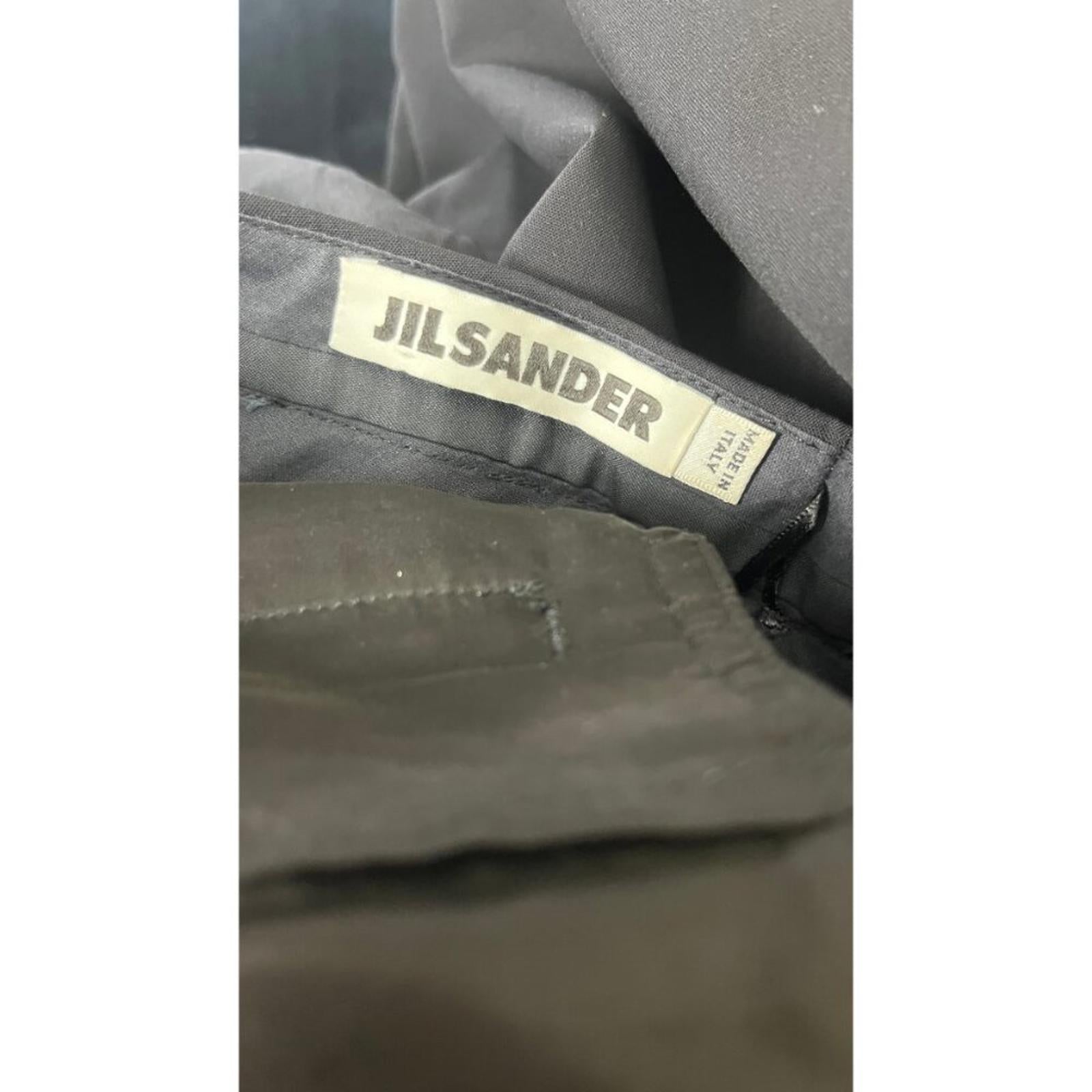 JIL SANDER BLACK TAILORED TAPERED DRESS PANTS  6