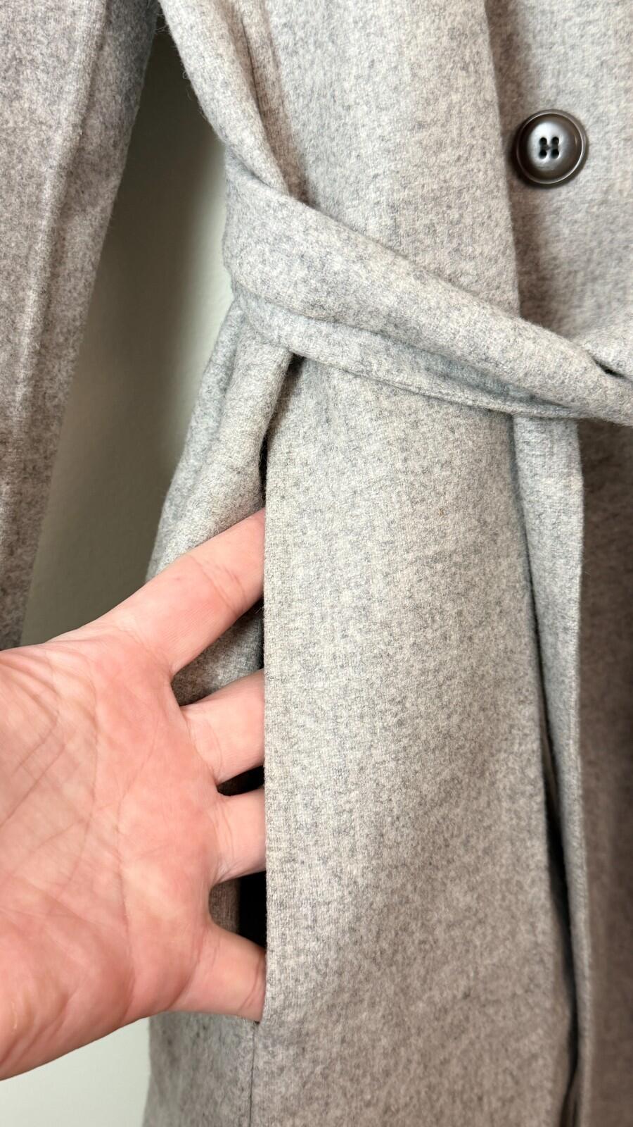 FERAUD CASHMERE BLEND TRENCH HEATHER GRAY COAT 10