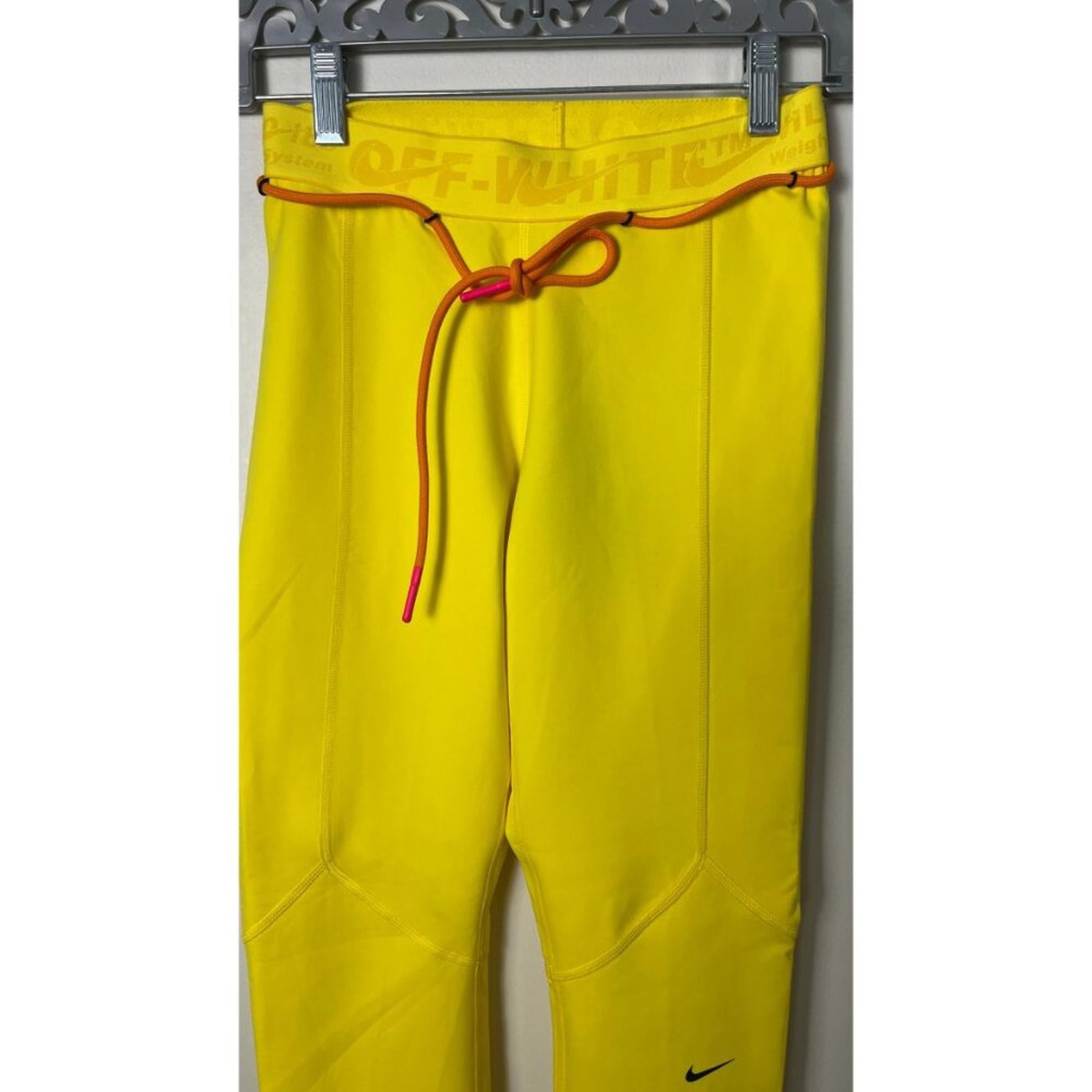 OFF WHITE X NIKE Yellow Sports Leggings