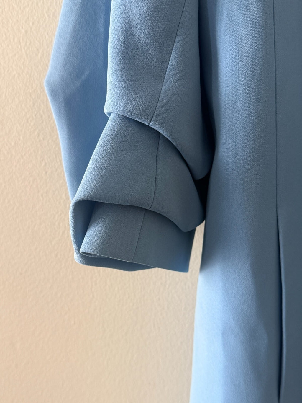 LAFAYETTE 148 Baby Blue Oversize Pleated Ruched 3/4 Sleeve Blazer Jacket L 12/14