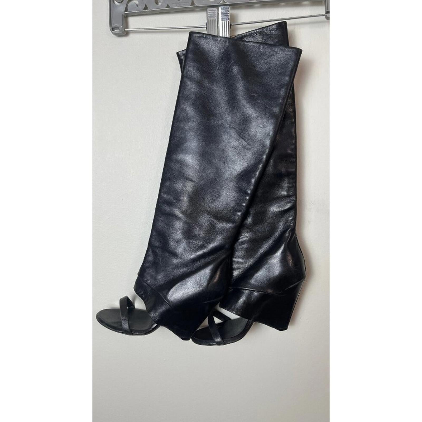 RARE MARGIELA Line 22 open toe Knee High Boots