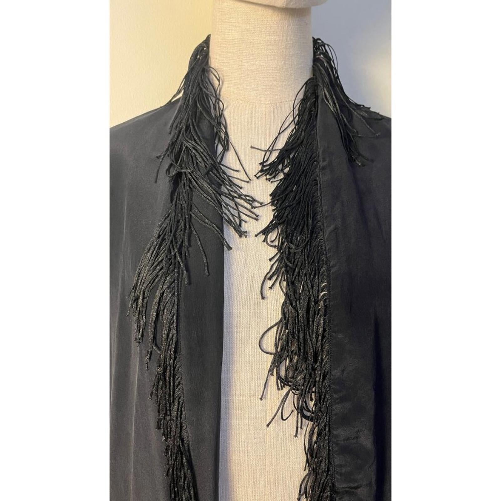 WINTER KATE Black Vintage Silk Kimono Jacket