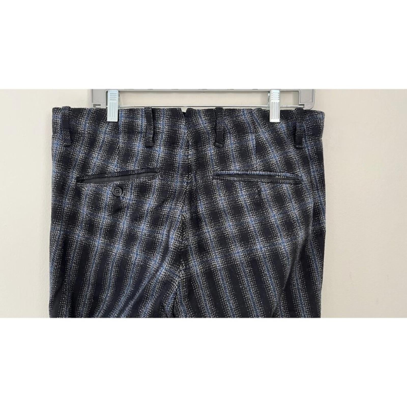 MYTHS PLAID DEGRADE WOOL DRESS PANTS 31