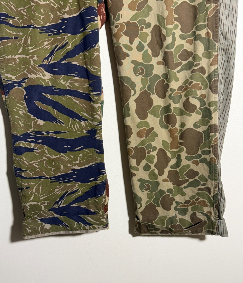 SOUTH2 WEST8 NEEDLES CRAZY CAMO FATIGUE ARMY STRAIGHT LEG PANTS NEPENTHES