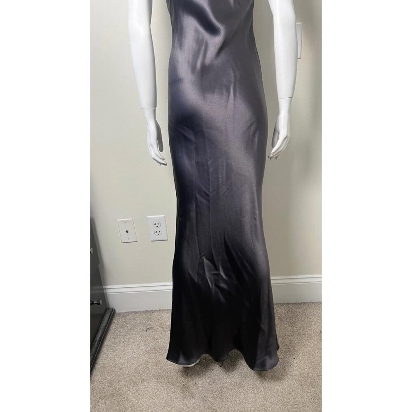 MARIA GRACHVOGAL LIQUID METAL METALLIC SLIP DRESS S