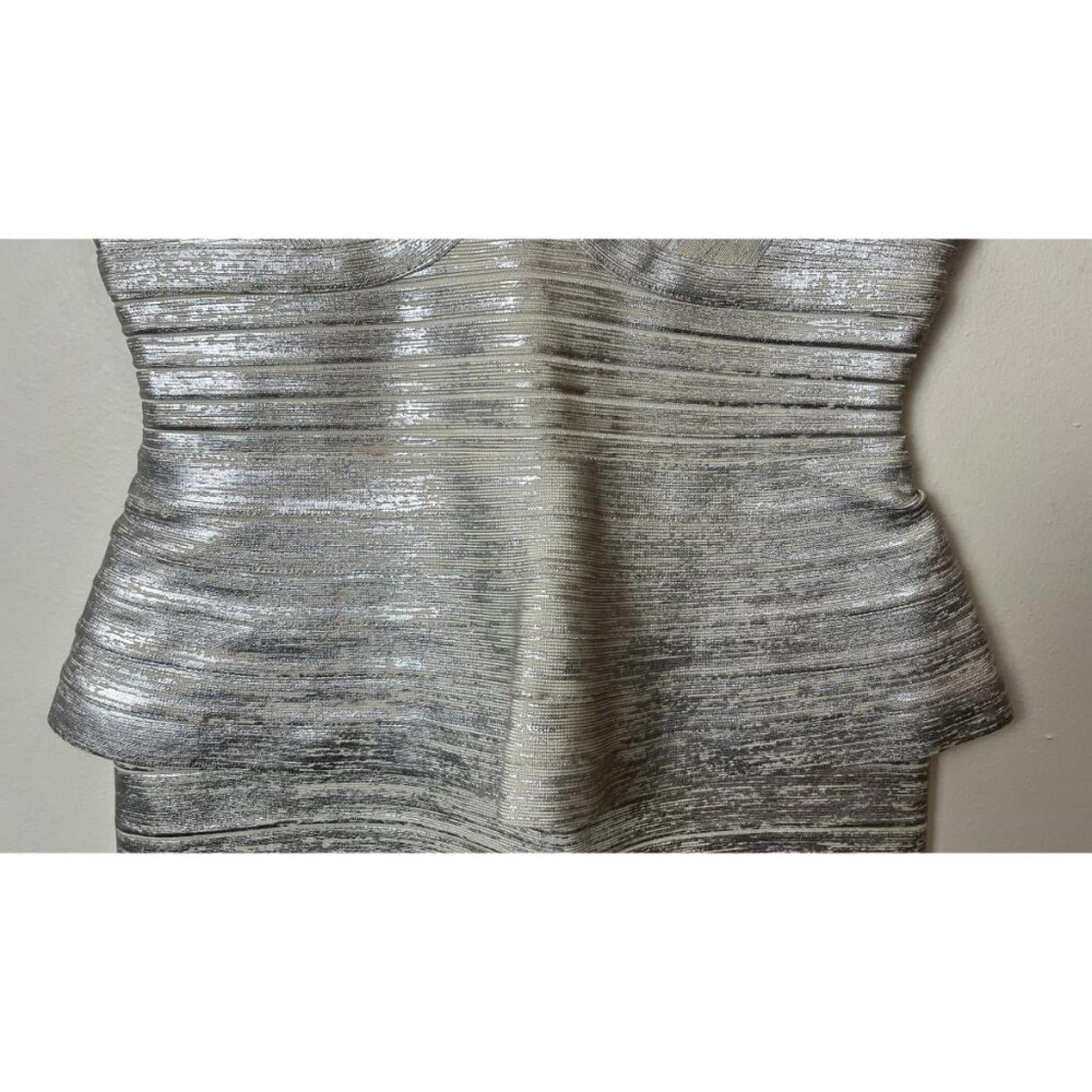 HERVE LEGER Metallic Bandage Dress