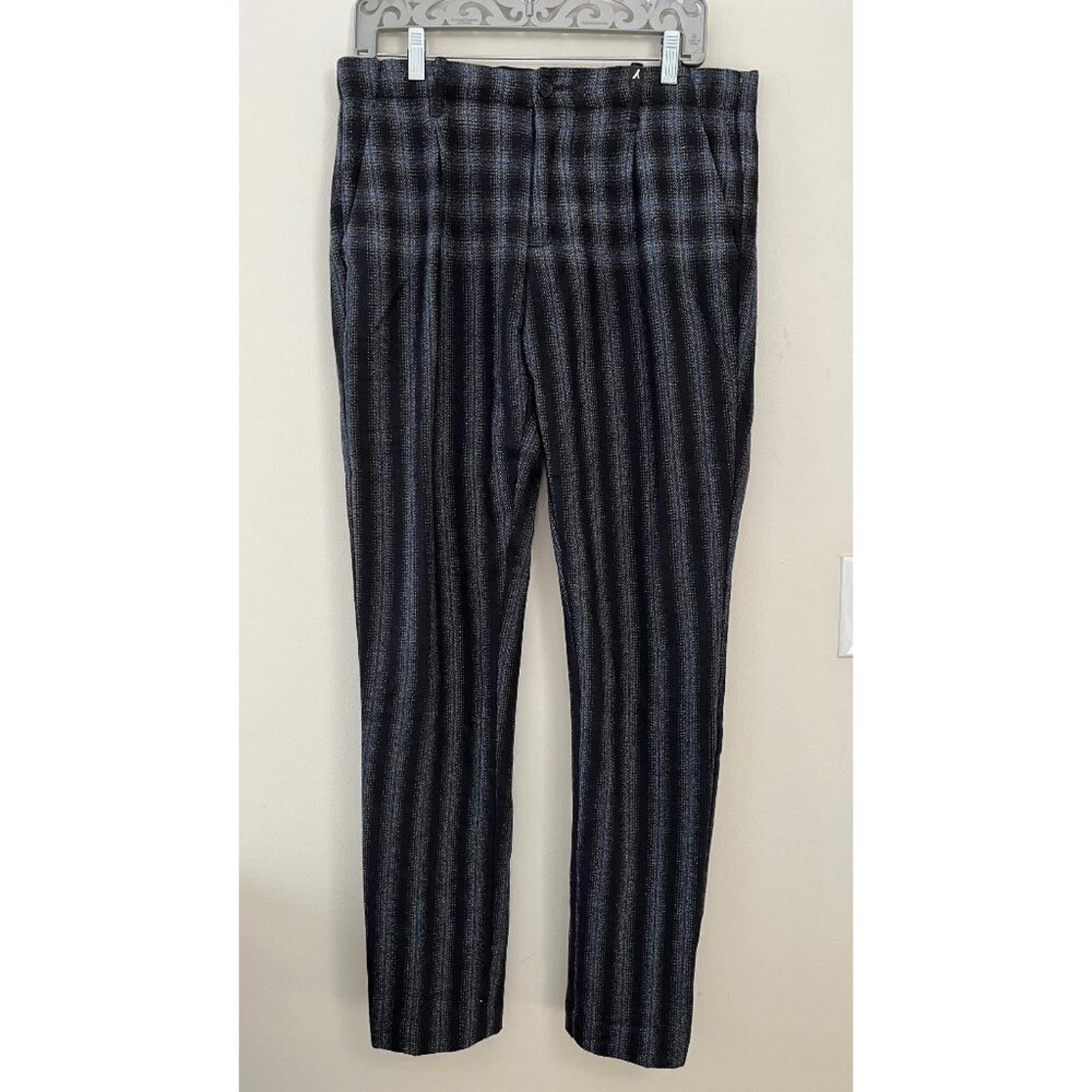MYTHS PLAID DEGRADE WOOL DRESS PANTS 31