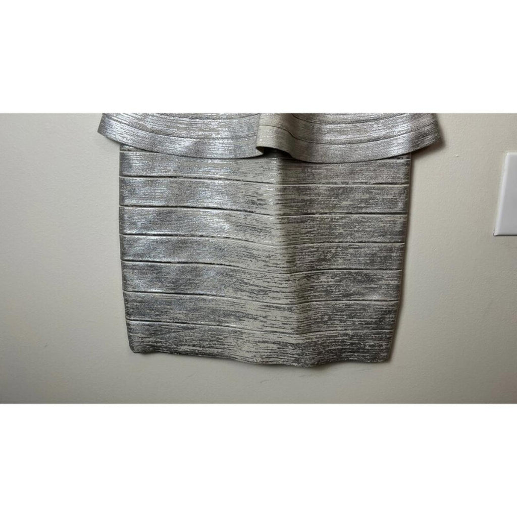 HERVE LEGER Metallic Bandage Dress