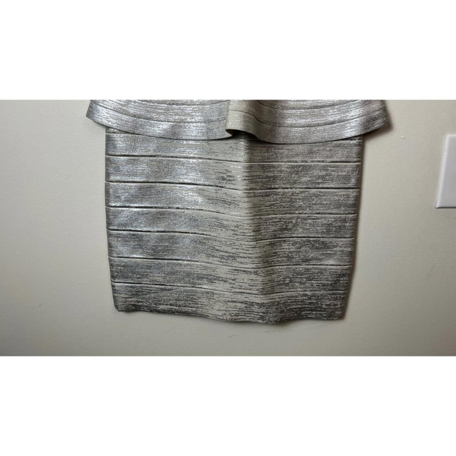 HERVE LEGER Metallic Bandage Dress