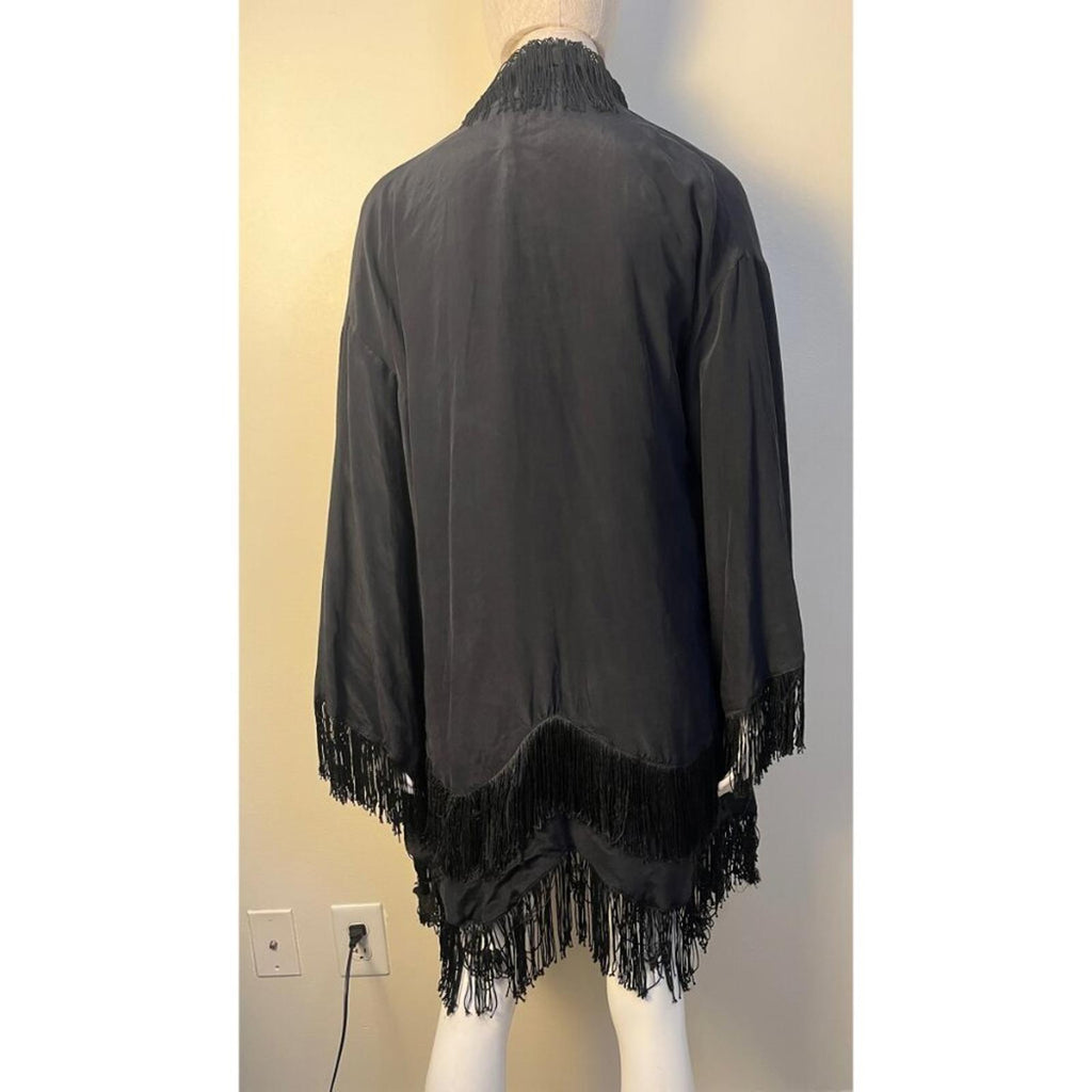 WINTER KATE Black Vintage Silk Kimono Jacket